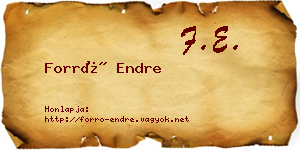 Forró Endre névjegykártya